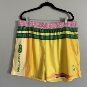 NWT - Baseball Lifestyle 101 - B101 Pencil Shorts Yellow size Adult XL